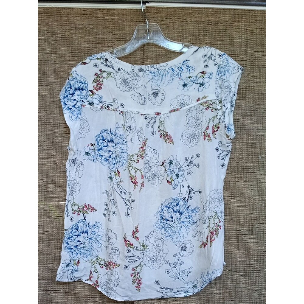 Daniel Rainn Off White Top Floral Print - Picture 3 of 4